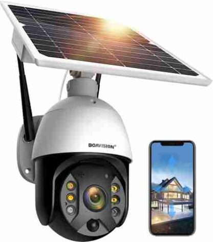 3MP Solar Camera 2 Way Audio Night Vision Motion Detector Live View Security Camera (128 GB, 1 Channel)